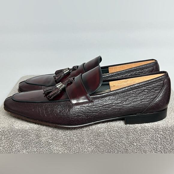 Moreschi 41849 Peccary & Calfskin Loafers Burgundy (SPECIAL ORDER) Men’s SZ 11 - Picture 4 of 10